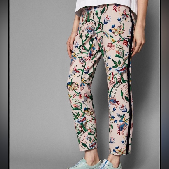 Like New Ted Baker London Tachi Side-Stripe Jungle Trousers Spring Floral SZ 2